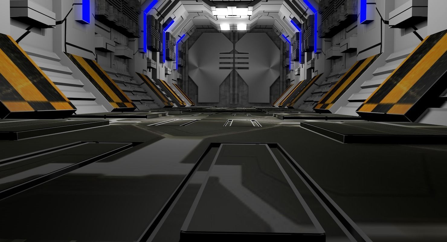 Sci Fi Corridor 3D model_2