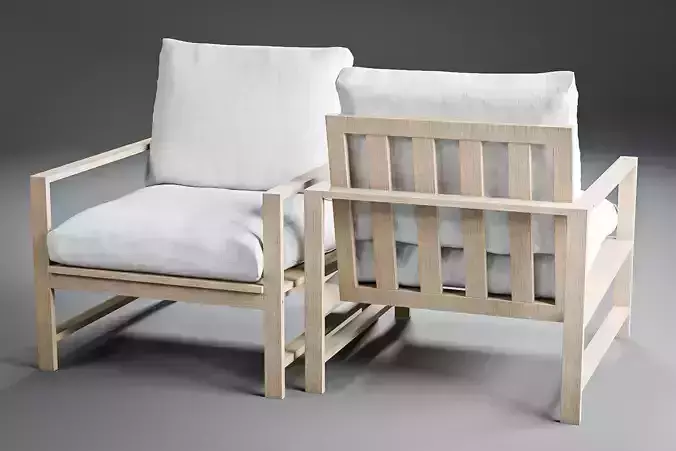 Modern Farmhouse Wood Outdoor Lounge Chair