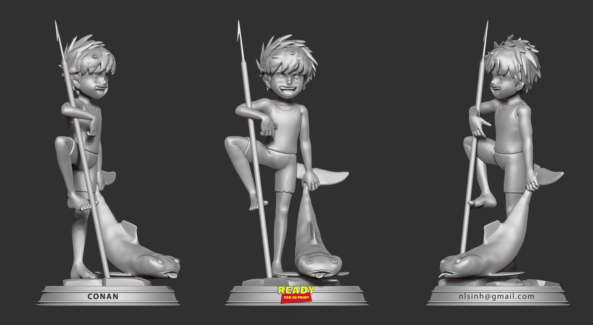 Conan - The boy in future 3D print model_8