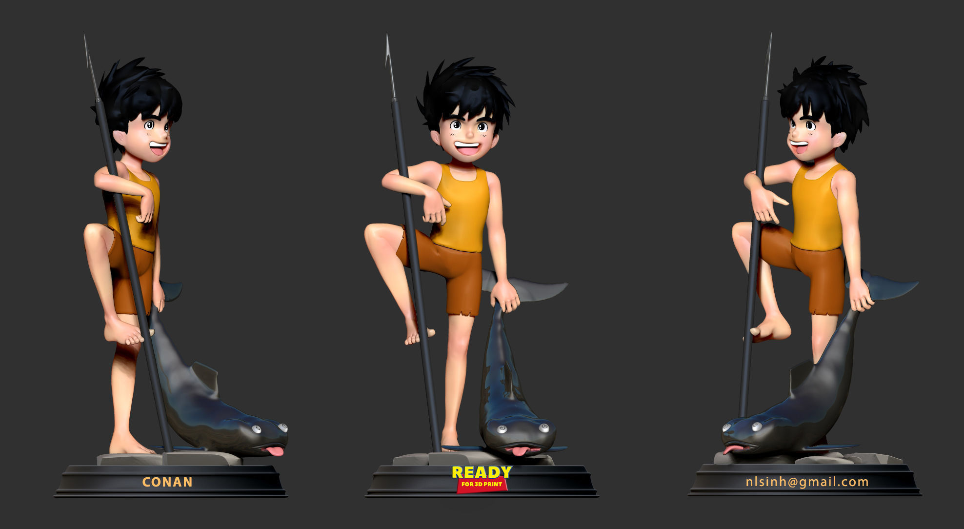 Conan - The boy in future 3D print model_7
