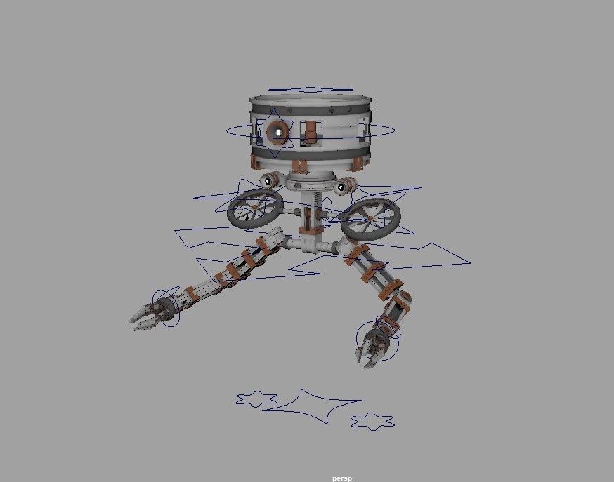Cylindrical Robot -Low Poly Rig- Low-poly 3D model_6