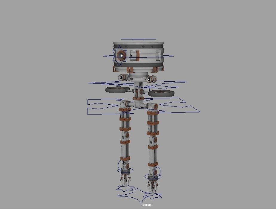 Cylindrical Robot -Low Poly Rig- Low-poly 3D model_5