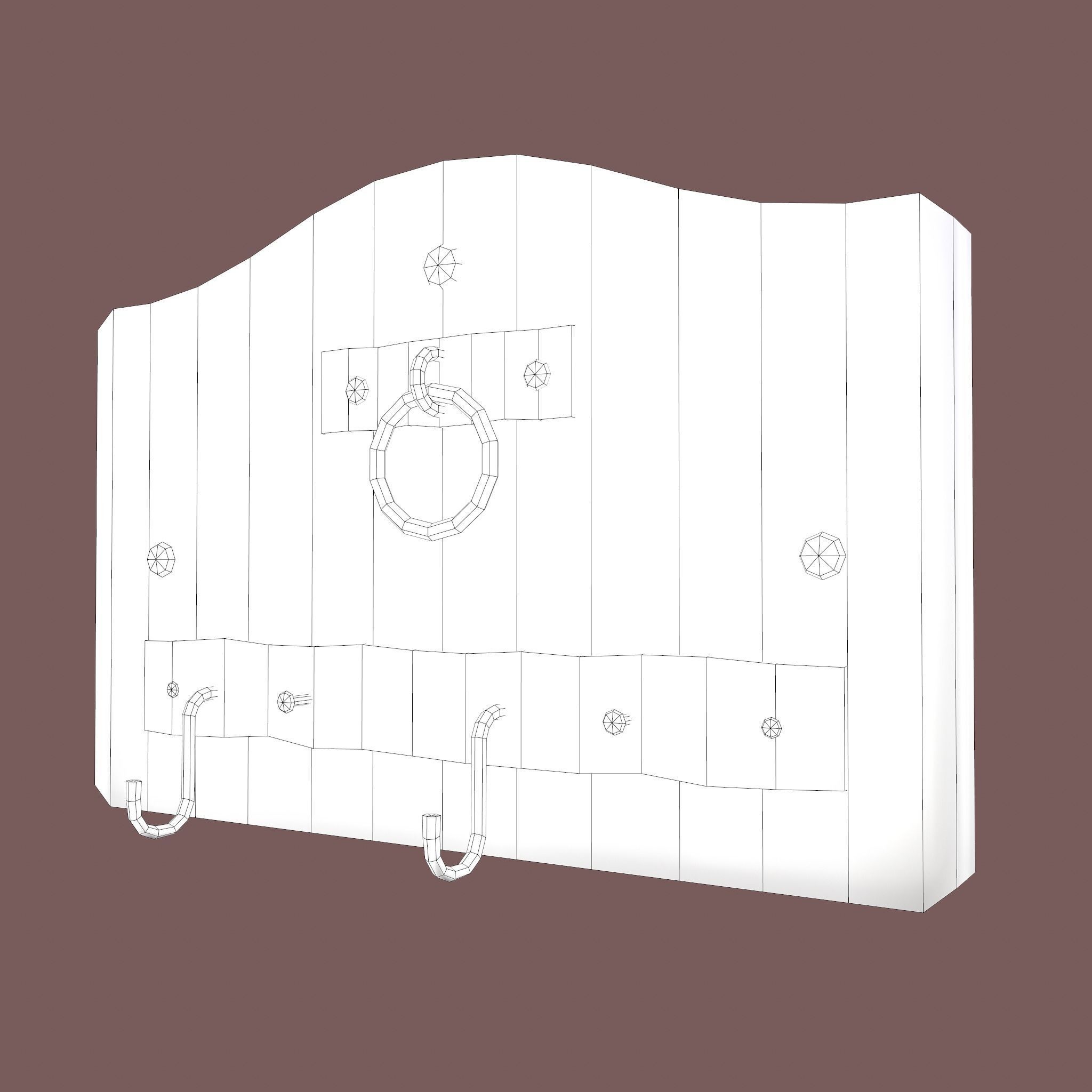 Wall Rack Low-poly 3D model_35