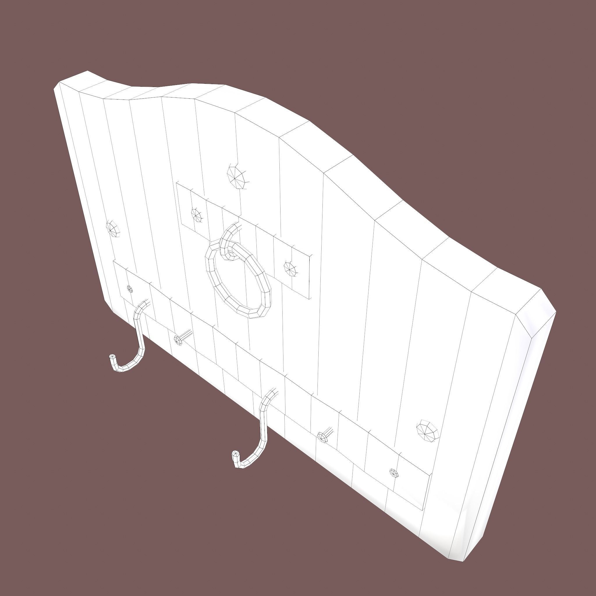 Wall Rack Low-poly 3D model_36