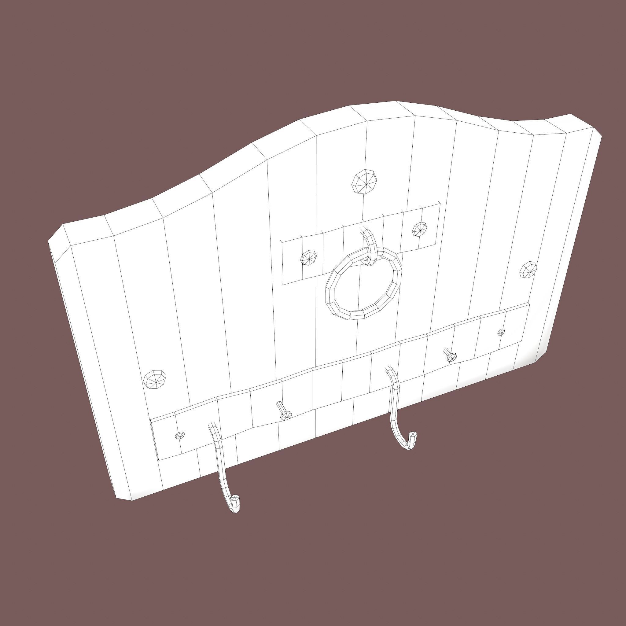 Wall Rack Low-poly 3D model_39