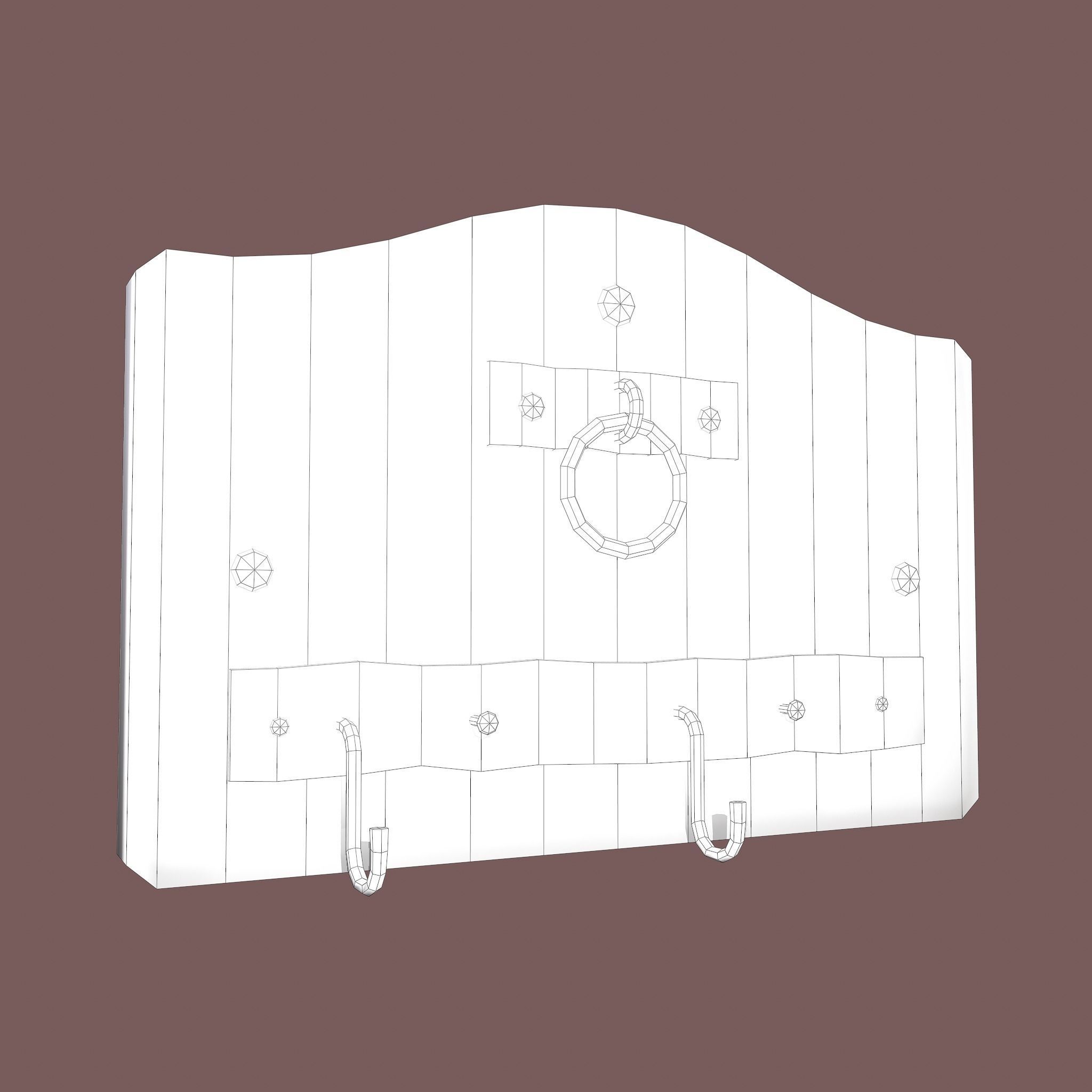 Wall Rack Low-poly 3D model_32