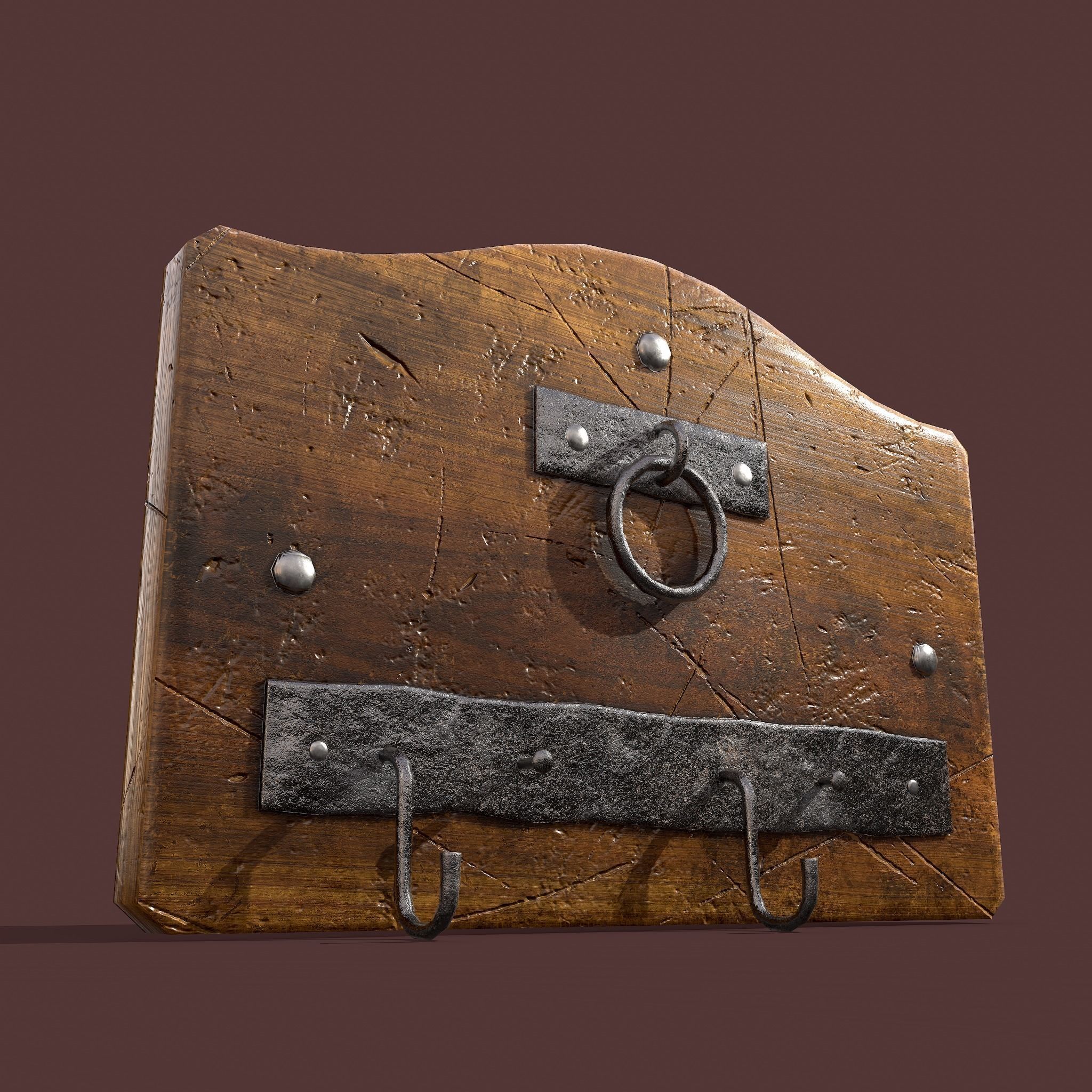 Wall Rack Low-poly 3D model_22