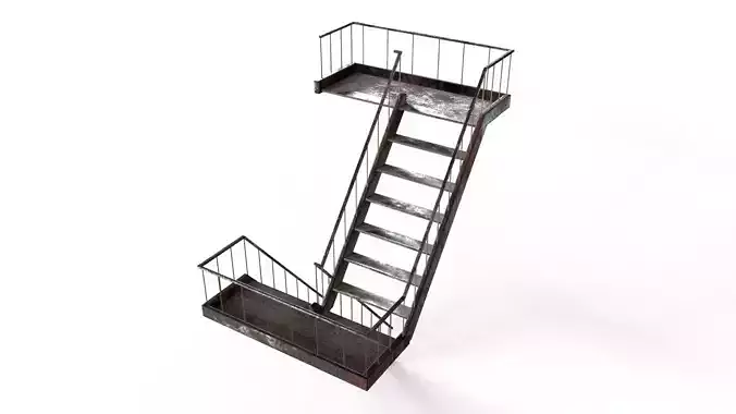 Industrial Stairs - Game Ready - Fully Modular -