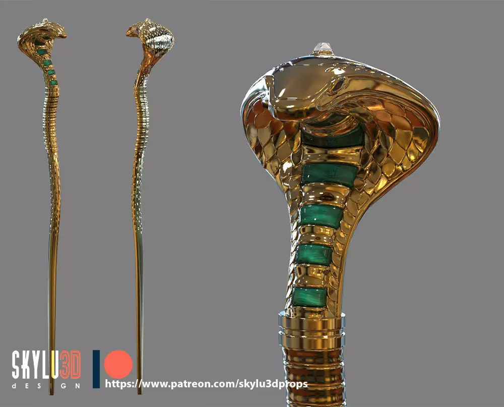 Aladdin 2019 - Jafar Cobra Staff 3D Print Files 3D print model