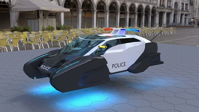 Police hover car 3D model