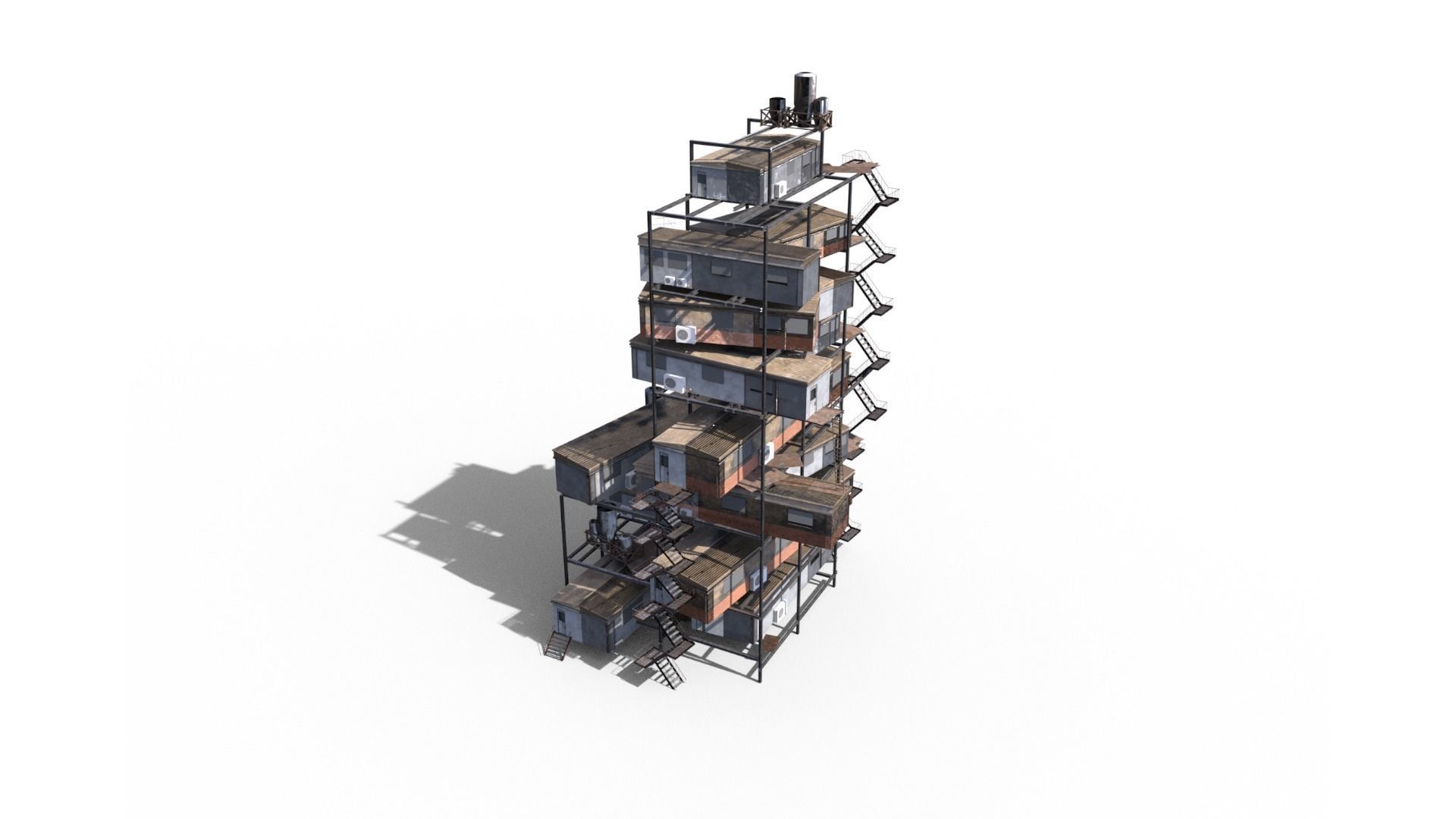Sci Fi building pack - Building Stack - DMP asset pack - 3D model_16