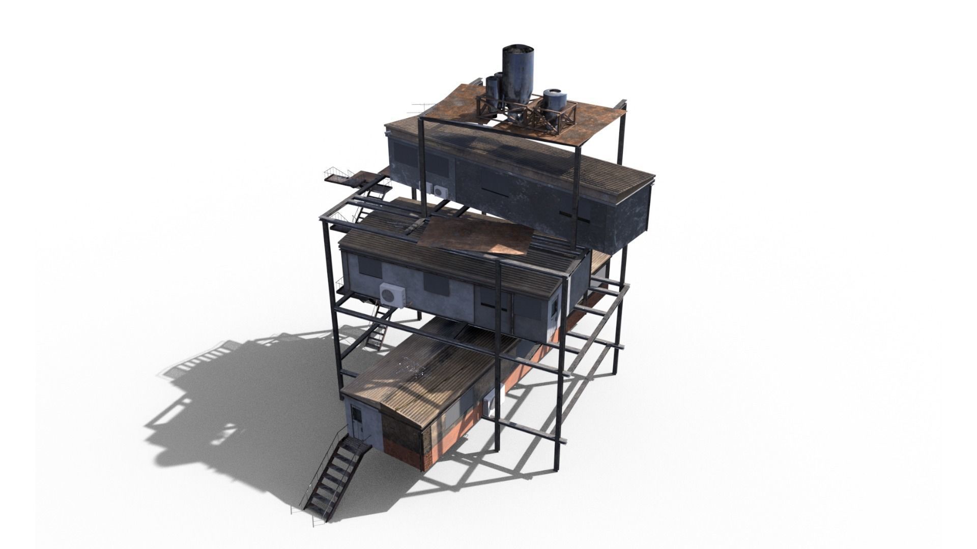 Sci Fi building pack - Building Stack - DMP asset pack - 3D model_10