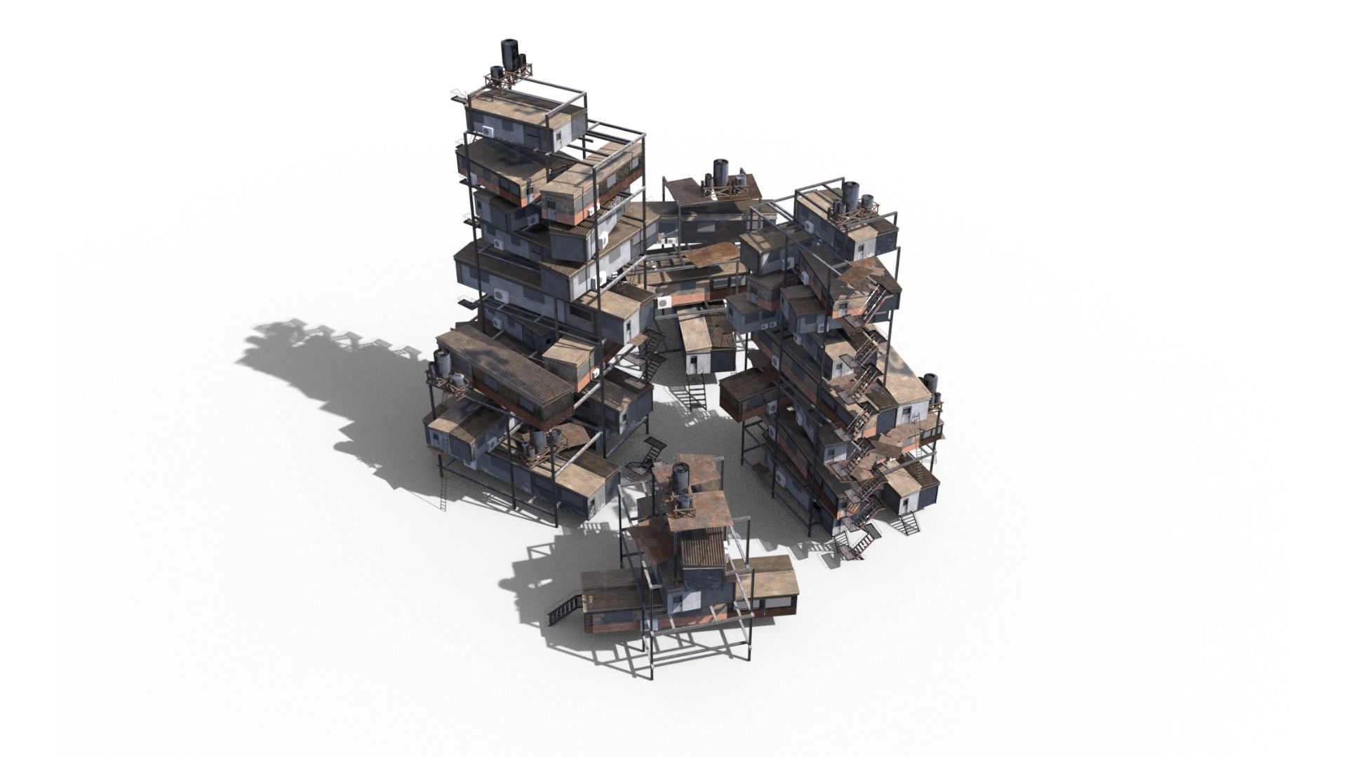 Sci Fi building pack - Building Stack - DMP asset pack - 3D model_2