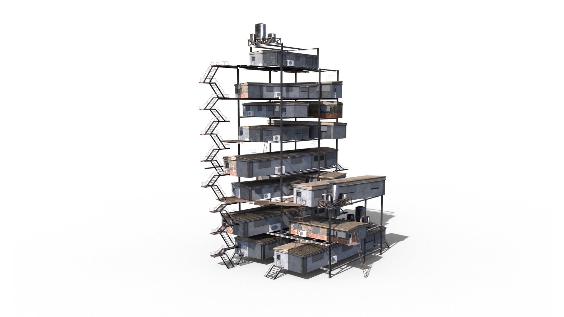 Sci Fi building pack - Building Stack - DMP asset pack - 3D model_14