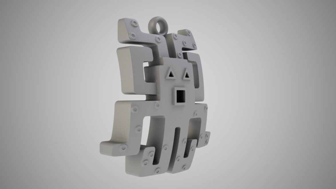 Abstract Octopus Necklace 3D print model_10