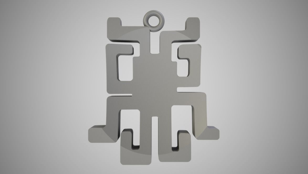 Abstract Octopus Necklace 3D print model_7