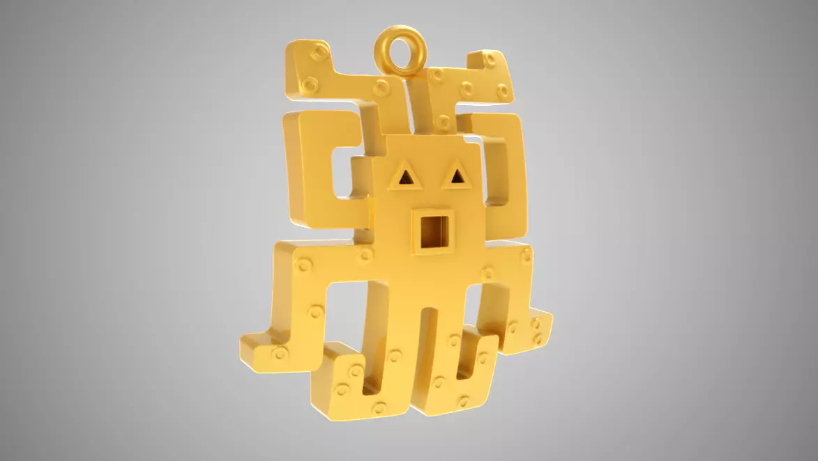 Abstract Octopus Necklace 3D print model_0