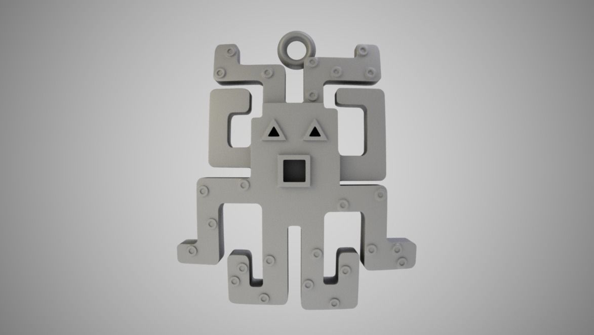 Abstract Octopus Necklace 3D print model_3