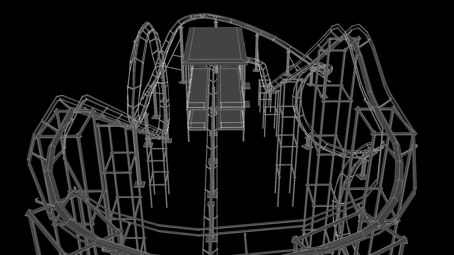 Roller coaster VR Low-poly 3D model_8