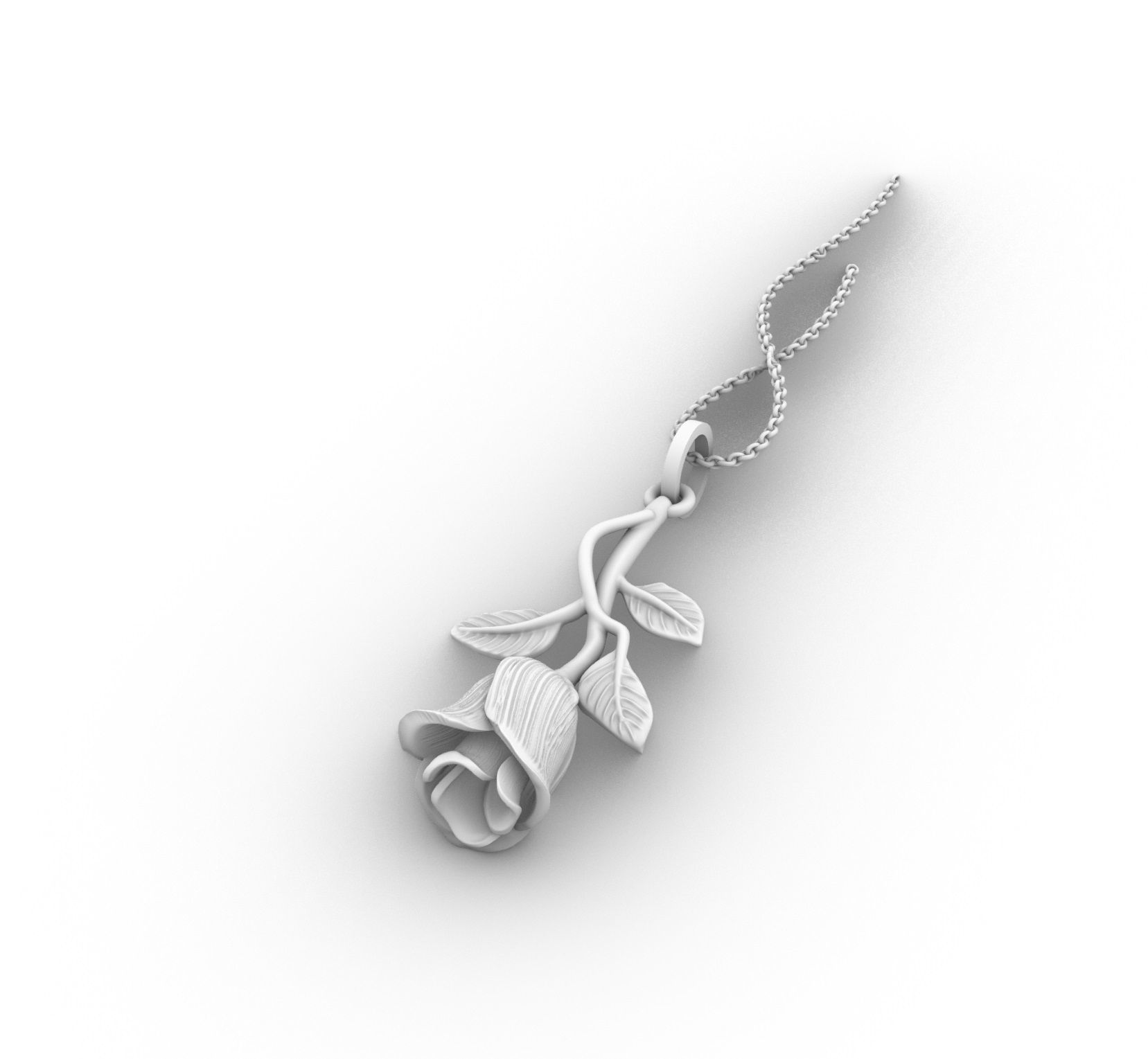 Rose Pendant 3D print model_2