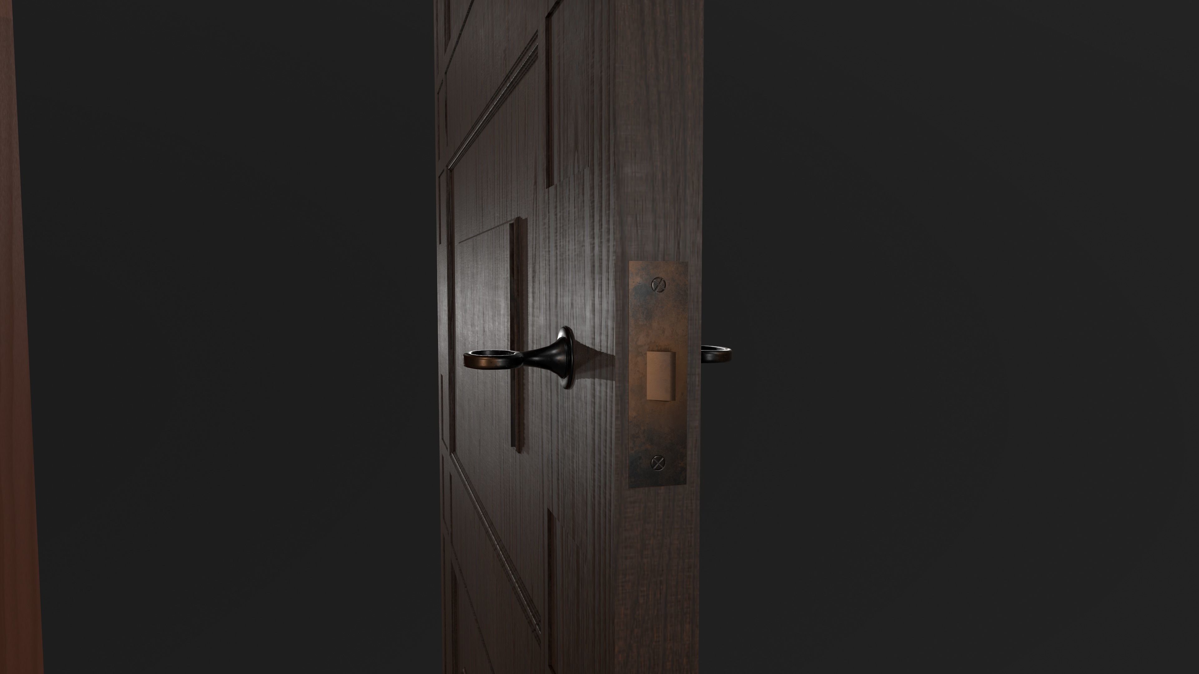 Door and doorframe Low-poly 3D model_3