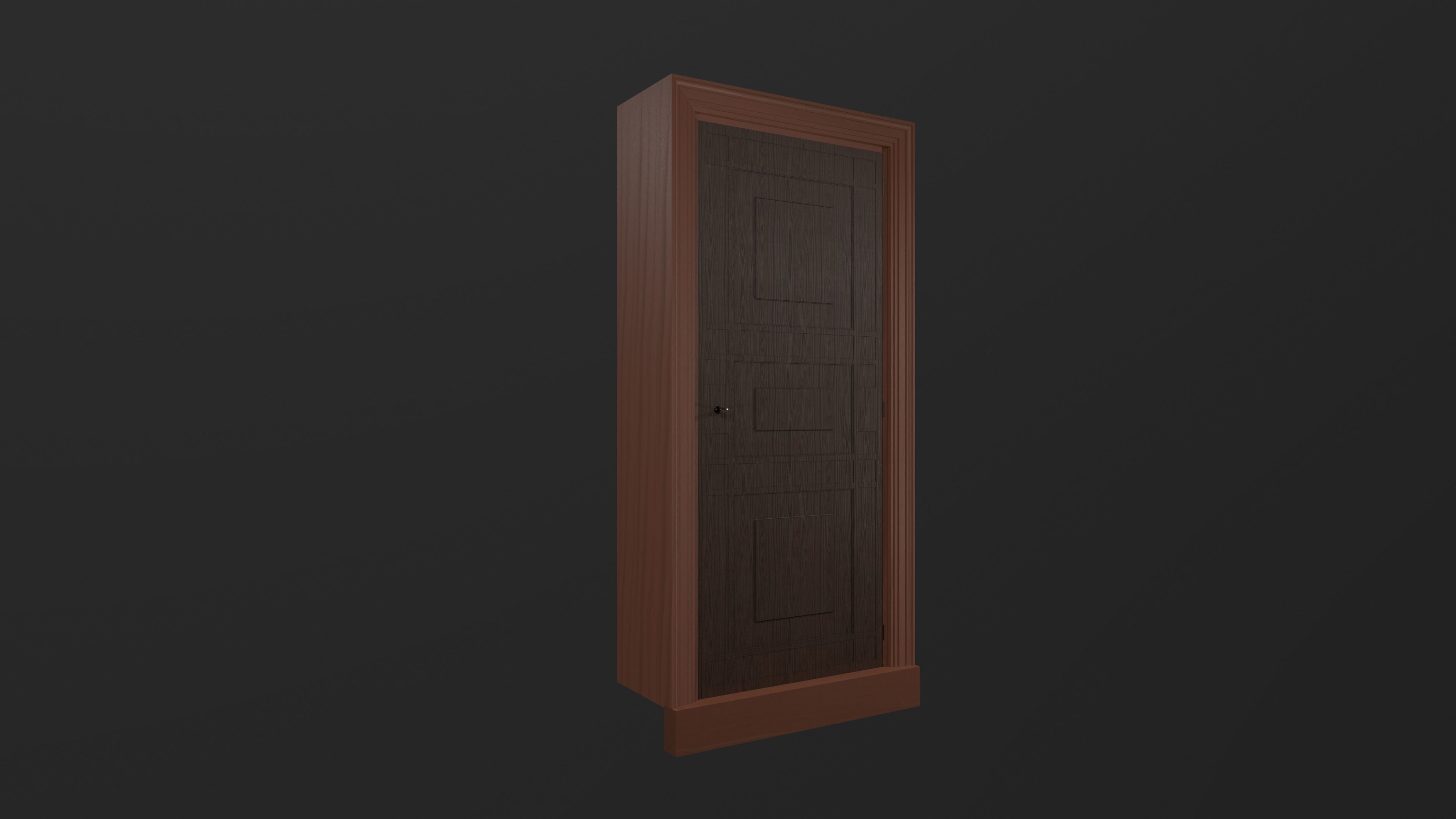 Door and doorframe Low-poly 3D model_4