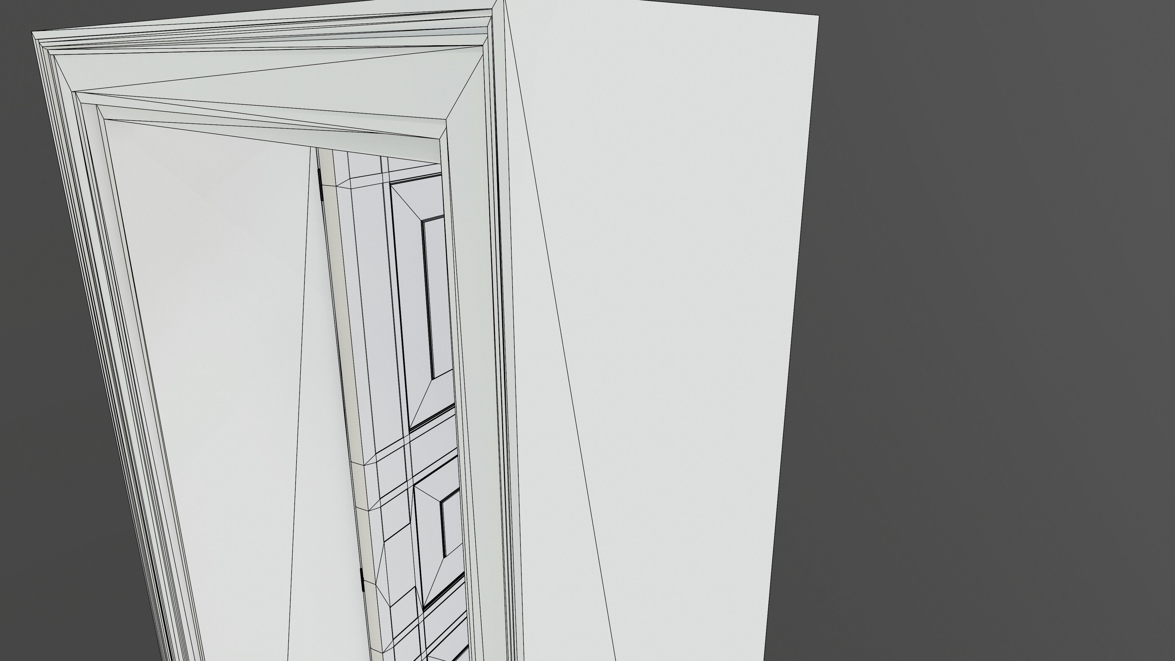 Door and doorframe Low-poly 3D model_11