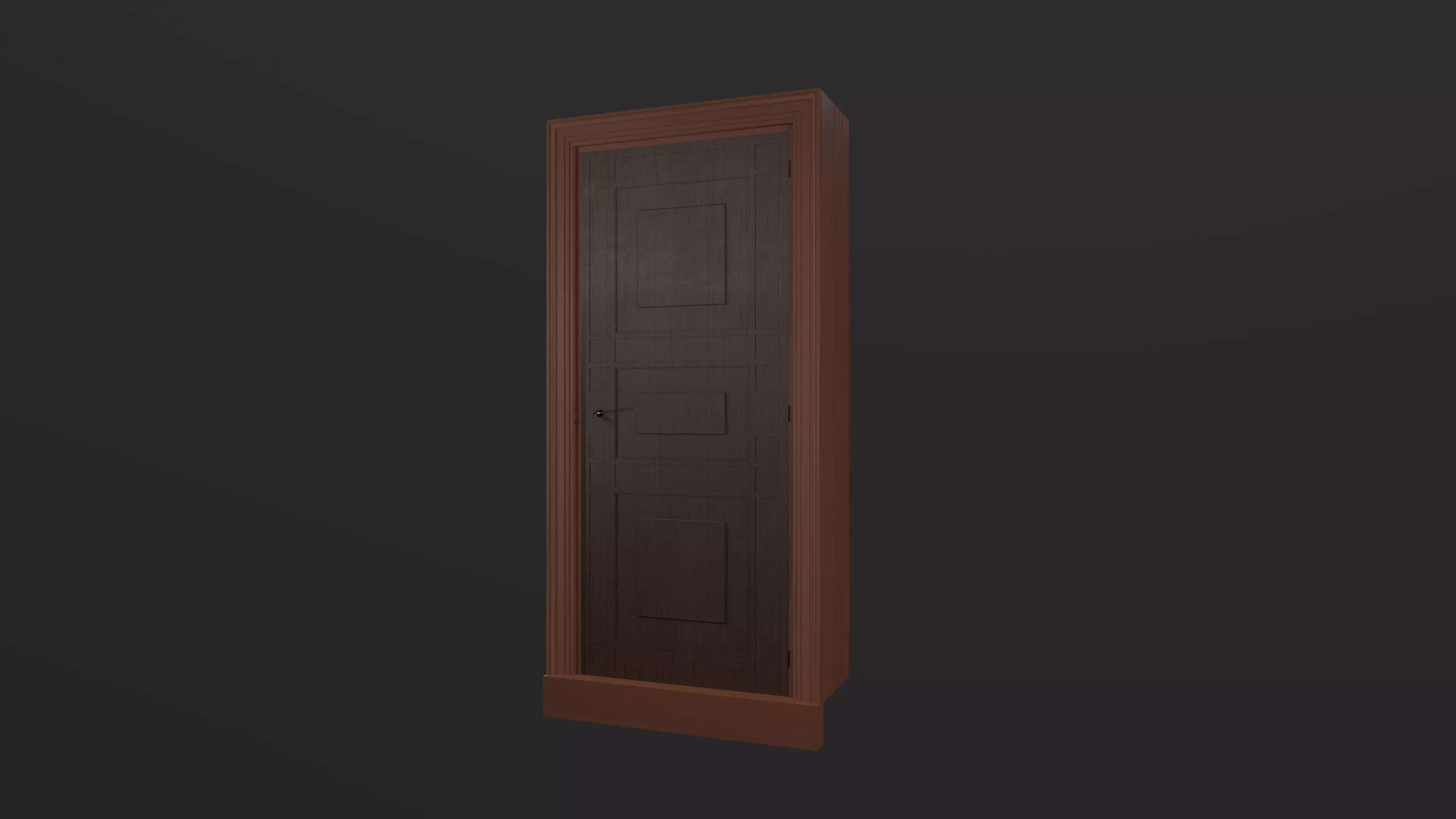 Door and doorframe Low-poly 3D model_0