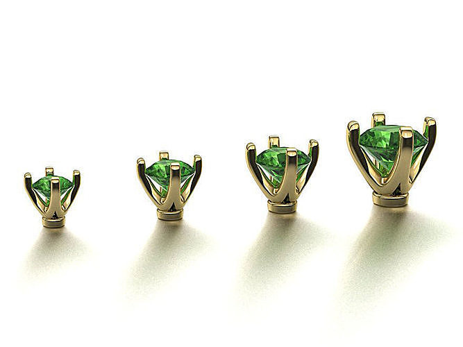A Package of 4 Ring Heads Tiffany style 4prong 3D print model