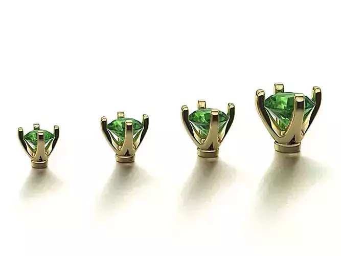 A Package of 4 Ring Heads Tiffany style 4prong 3D print model