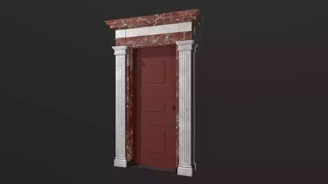 Marble doorframe with door