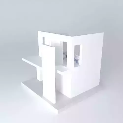 Modern glass staircase  Free 3D model