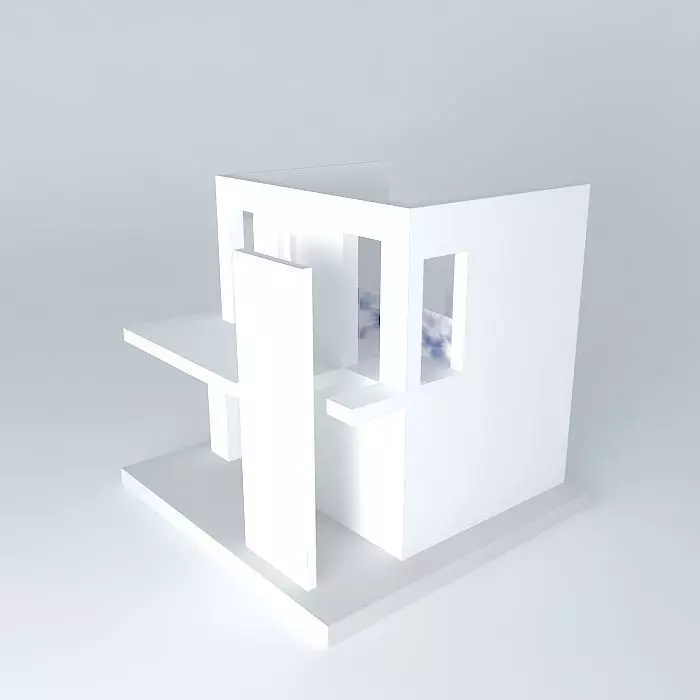 Modern glass staircase  Free 3D model_0