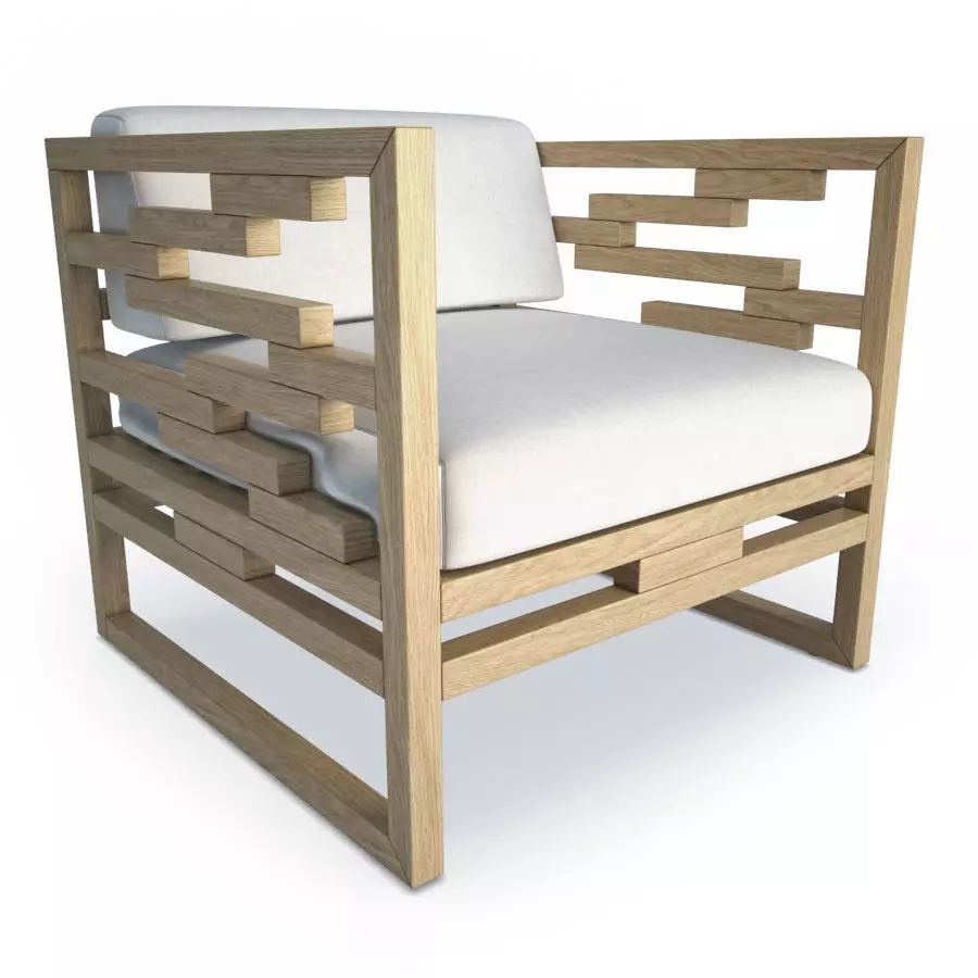 Kontiki Wooden Outdoor Armchair Emu 3D model_0