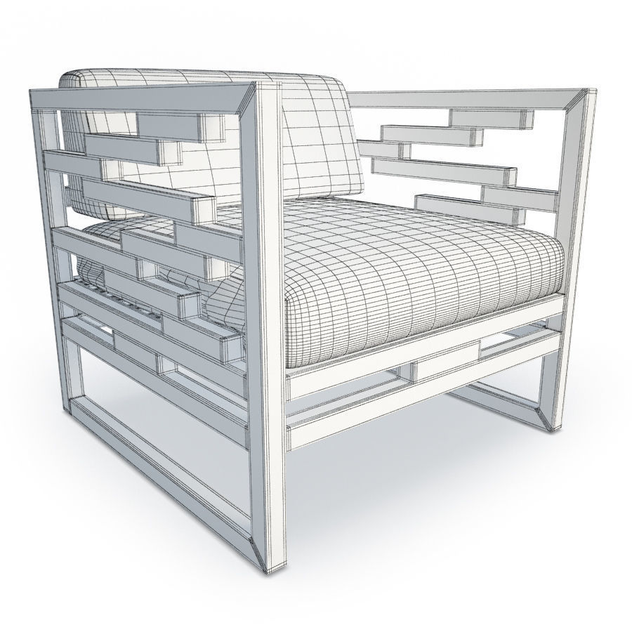 Kontiki Wooden Outdoor Armchair Emu 3D model_1