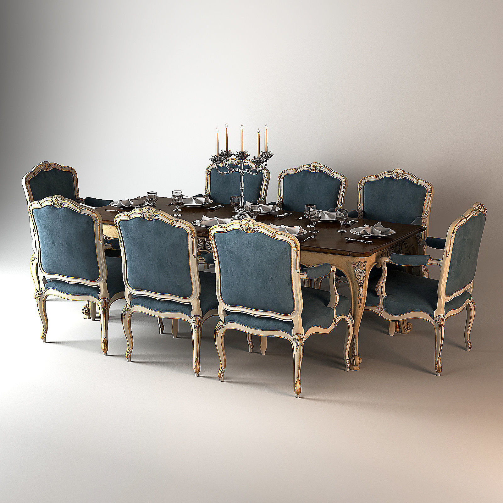Salda Dining table Louis XIV 3D model