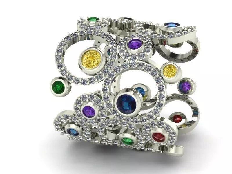 Circles ring 3D print model_0