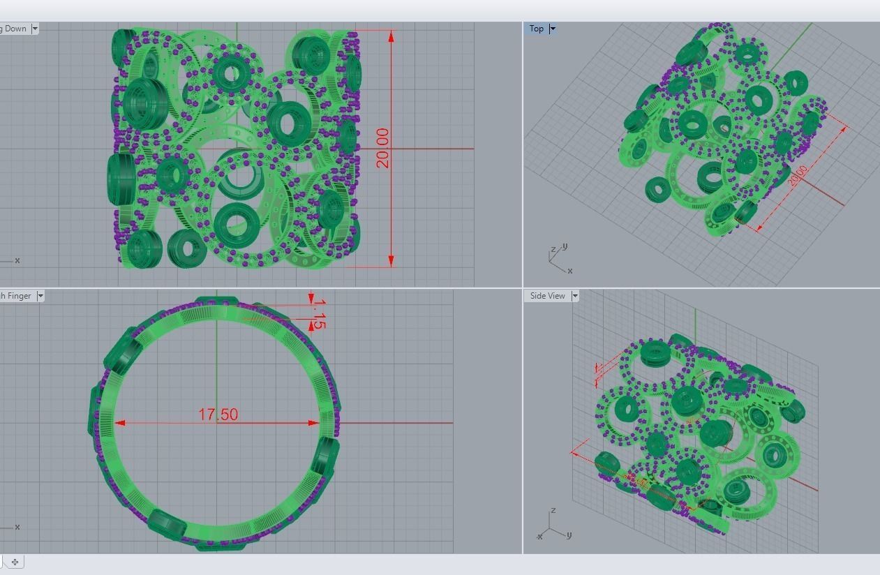 Circles ring 3D print model_2