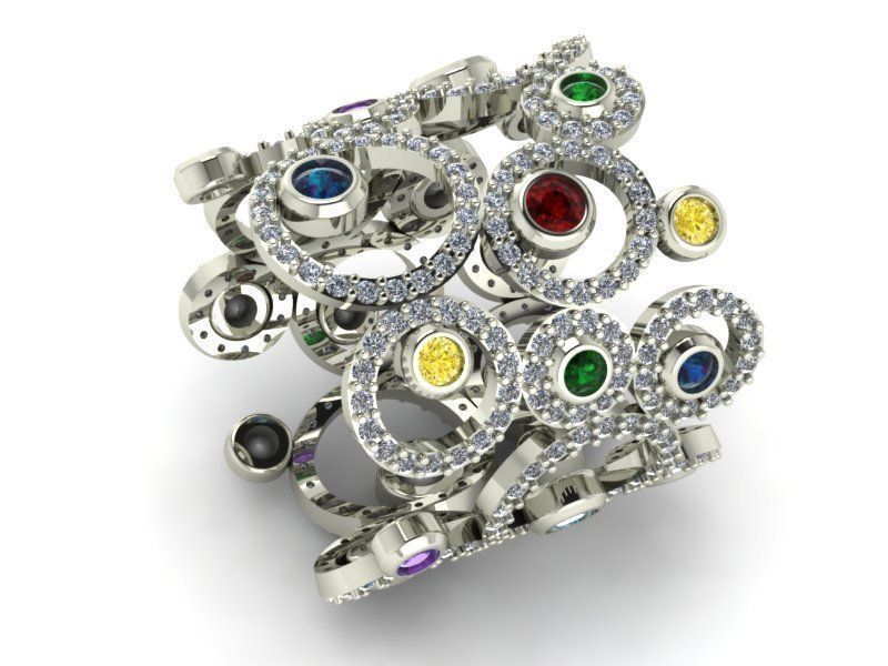 Circles ring 3D print model_1