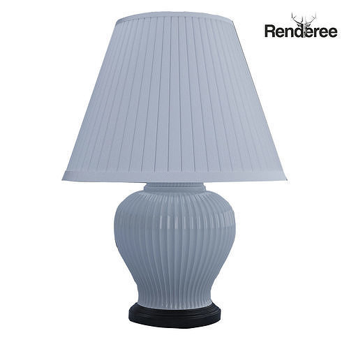 White Ceramic Lamp 3D model