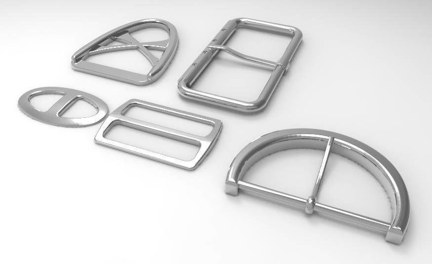 Set of 5 Shoe buckles 3D model_2