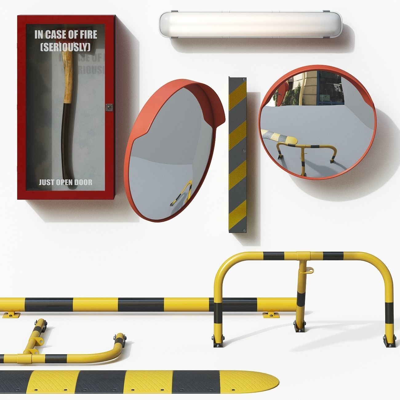 Parking Equipment Set 3D model_2