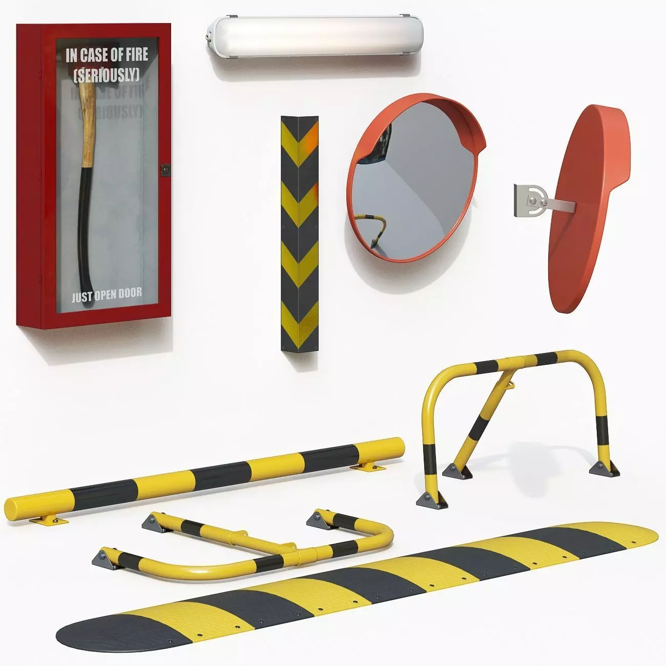Parking Equipment Set 3D model_0