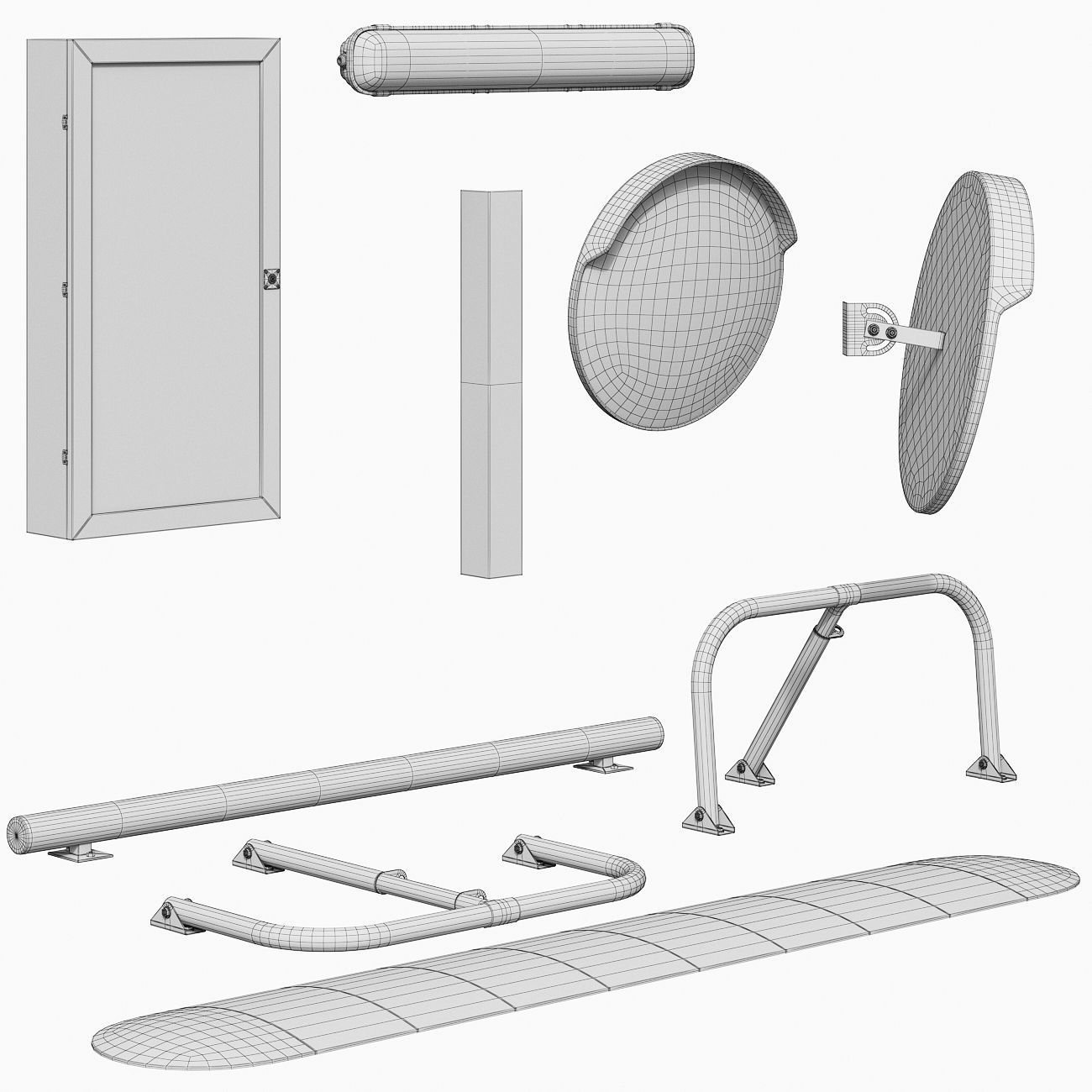 Parking Equipment Set 3D model_4