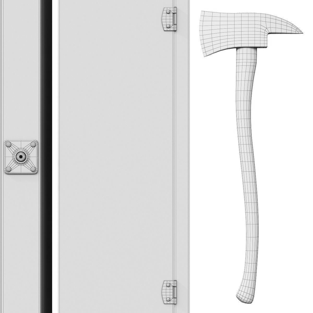 Parking Equipment Set 3D model_7