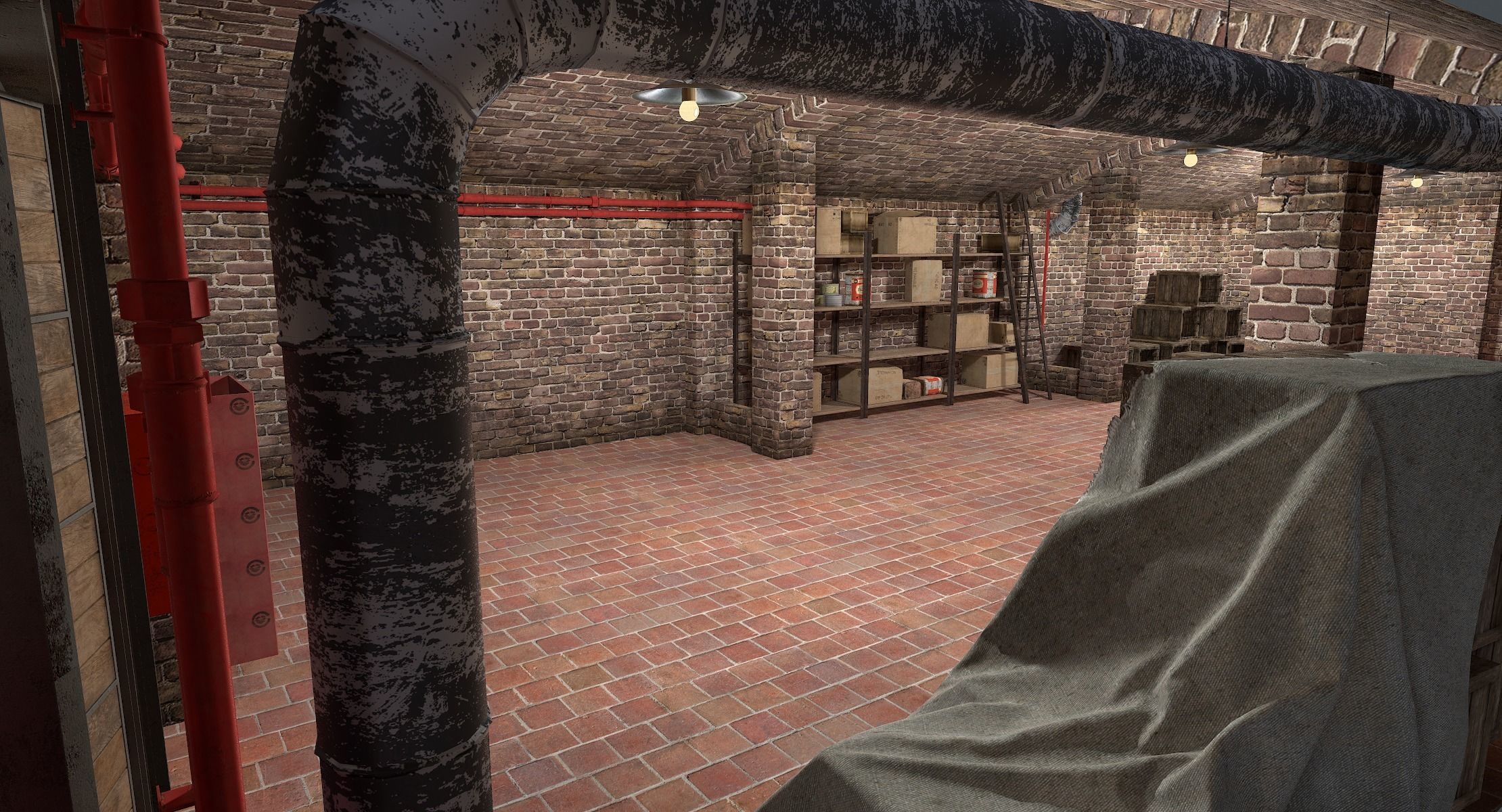 Basement Interior Lowpoly Low-poly 3D model_5