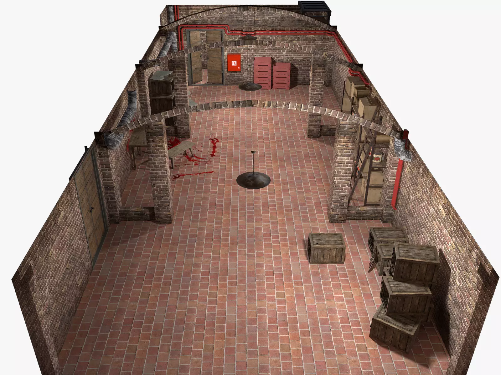 Basement Interior Lowpoly Low-poly 3D model_0