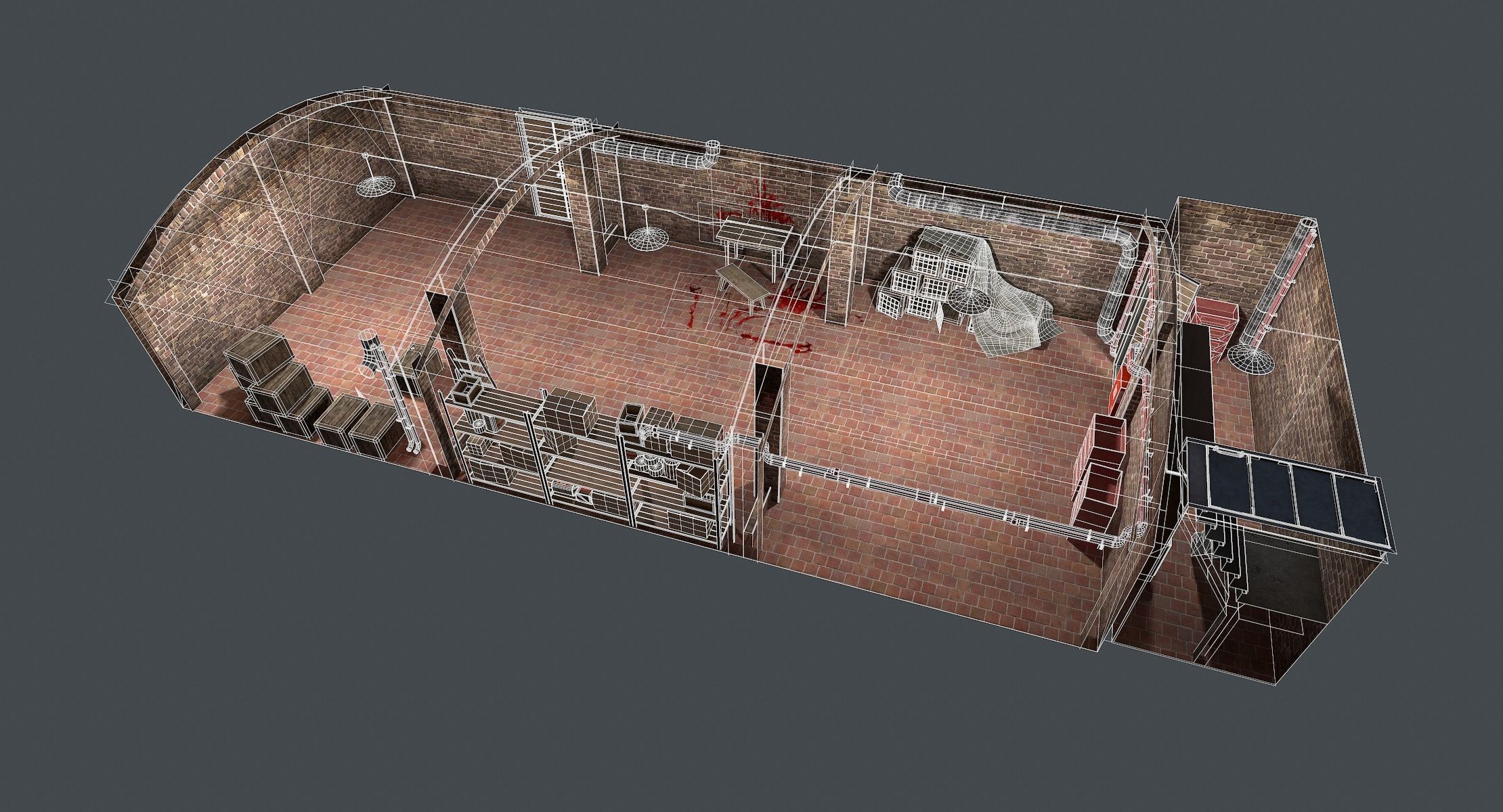 Basement Interior Lowpoly Low-poly 3D model_7