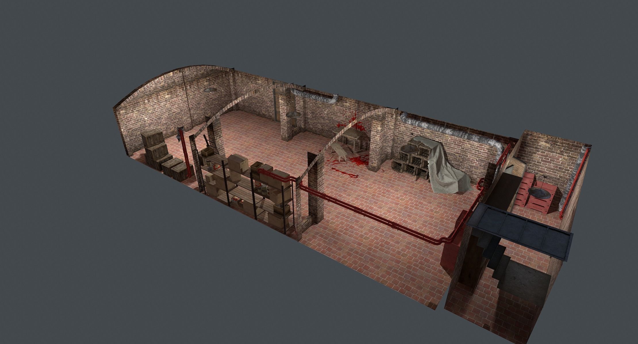 Basement Interior Lowpoly Low-poly 3D model_11
