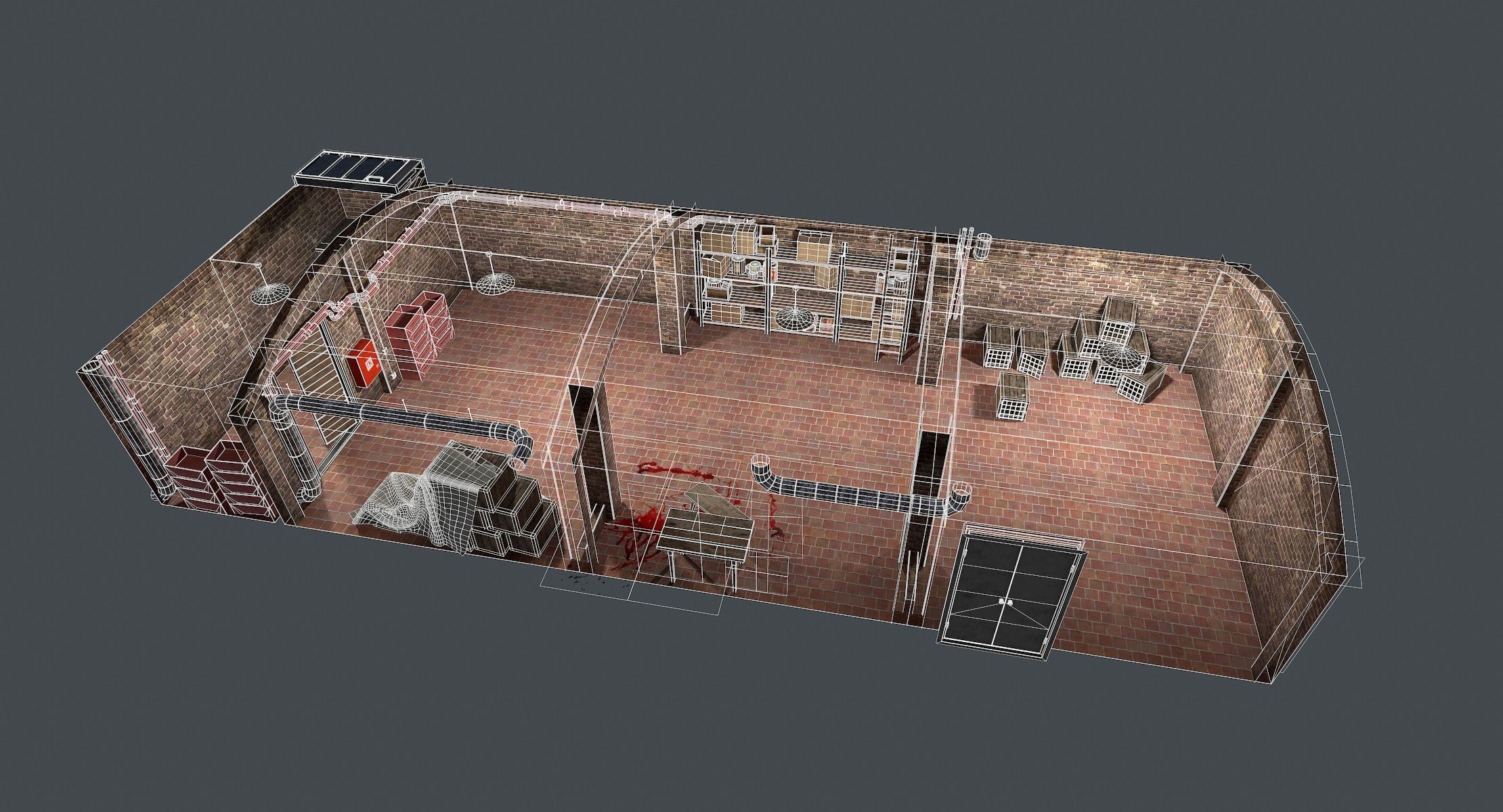 Basement Interior Lowpoly Low-poly 3D model_6